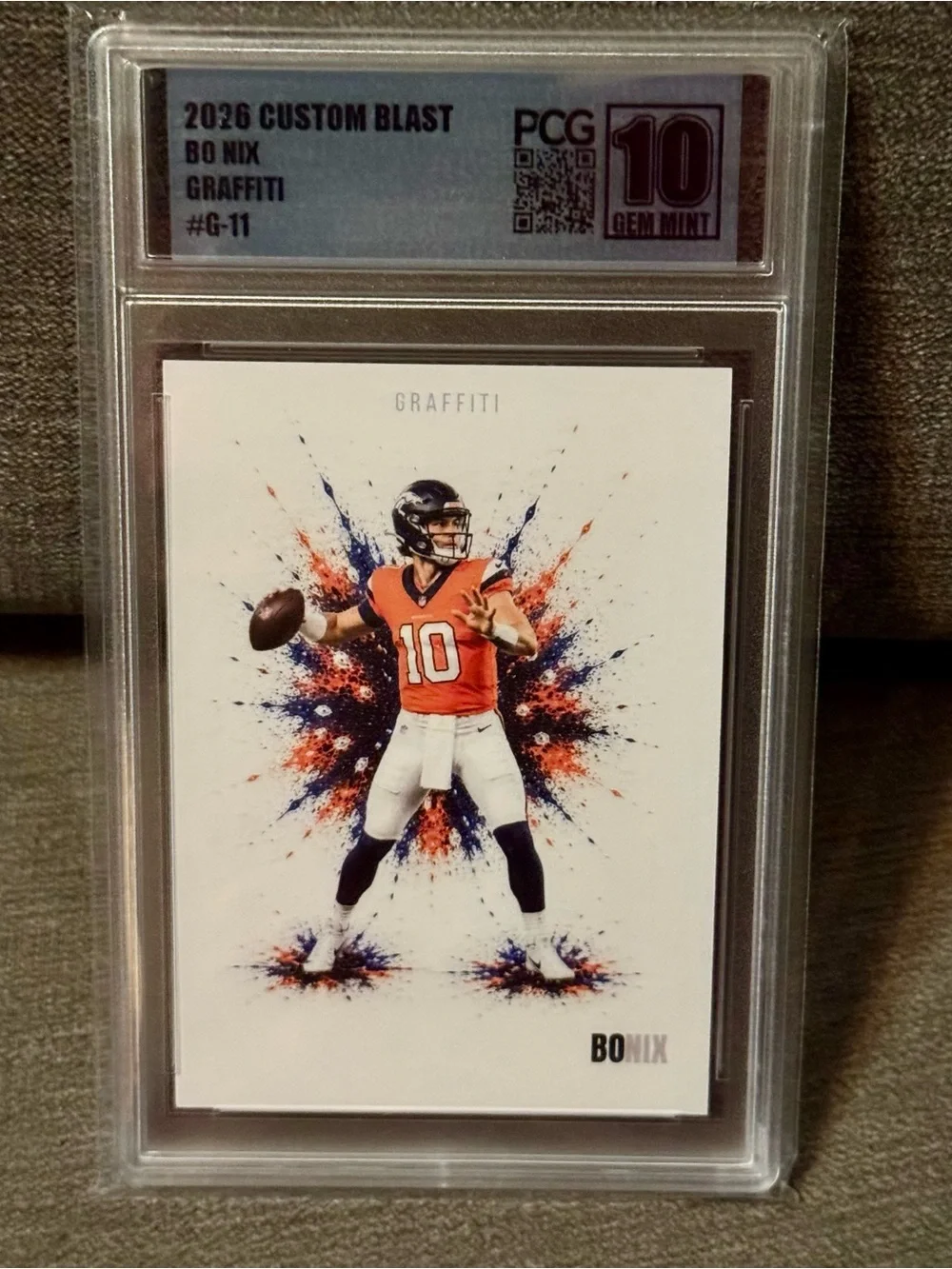 Bo Nix - 2026 Custom Blast Graffiti #G-11 PCG 10 Gem Mint